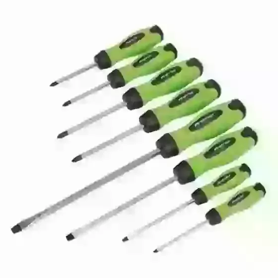 Sealey Screwdriver Set 8pc Hammer-Thru Hi-Vis